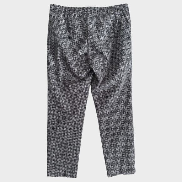 J. Jill Essential Womens Size12 Pull On Ankle Pants Black Geometric Print - Picture 7 of 8